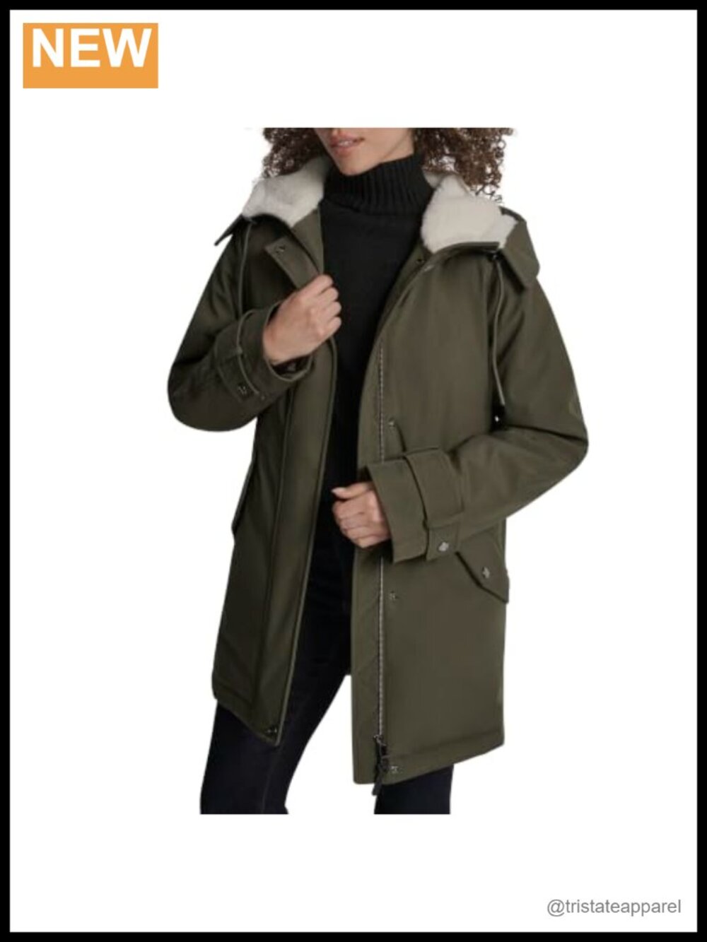 Women's Sherpa Lined Hooded Jacket with Snap Pockets